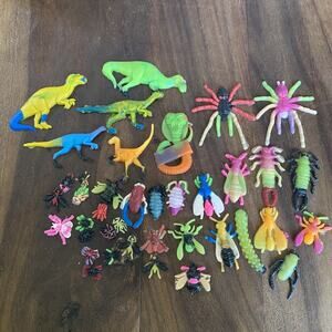 Lot Made Creatures Bug Spider Dinosaur Creepy Crawlers ThingMaker Toymax Vintage